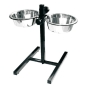 Croci Black Solid Dinner Set металеві миски на підставці для собак 2.9 л/25 см 2 шт. (арт C6059198) - 1