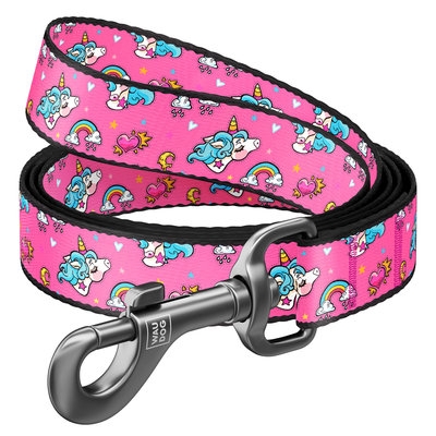 Повідець WAUDOG Nylon, "Єдинороги", Ш 20 мм, Дл 122 см, M (арт 4917) - 1