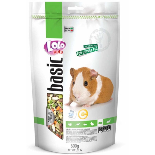 Lolo Pets Basic Doypack for Guinea Pig корм для морської свинки 0.6 кг (арт LO-70134) - 1