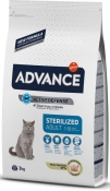 Advance Cat Sterilized Turkey сухой корм для взрослых стерилизованных кошек с индейкой 3 кг (арт 577311)