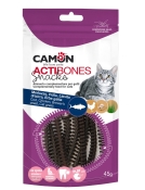 Camon Cat Treats Actibones With Cod&Chicken лакомство для кошек с треской, курицей, пивными дрожжами и кошачьей мятой 45 г (арт AF240)