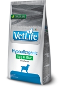 Vet Life Natural Diet Dog Adult Hypoallergenic Egg & Rice сухой корм для взрослых собак при пищевой непереносимости с яйцом и рисом 2 кг (арт 168800)