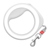 Collar Round White поводок-рулетка для собак круглая белая со светоотражающей лентой размер XS-M (арт 812715)