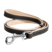 WauDog Soft Black поводок для собак кожаный черный S (арт 7254)
