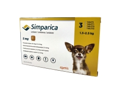 Simparica жевательные таблетки от блох и клещей для собак 1.3-2.5 кг, 5 мг (арт 10022528)