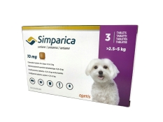 Simparica жевательные таблетки от блох и клещей для собак 2.5-5 кг, 10 мг (арт 001714)