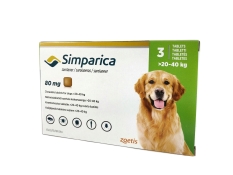 Simparica жевательные таблетки от блох и клещей для собак 20-40 кг, 80 мг (арт 10022529)