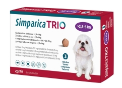 Zoetis Simparica Trio таблетки для собак весом от 2.5 до 5 кг от блох, клещей и гельминтов 1 шт. (арт 003272)