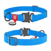 WAUDOG Waterproof з QR паспортом нашийник для собак водостійкий, металічна пряжка-фастекс, блакитний, XL (арт 27842)