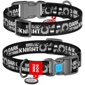 Нашийник WAUDOG Nylon c QR, "Чорний лицар", пласт. фастекс, Ш 25 мм, Дл 31-49 см, L (арт 0025-2011)