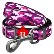 Повідець WAUDOG Nylon, "Рожевий камо", регульований, Ш 25 мм, Дл 152-183 см, L (арт 5305)