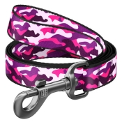Повідець WAUDOG Nylon, "Рожевий камо", Ш 10 мм, Дл 122 см, XS (арт 5242)
