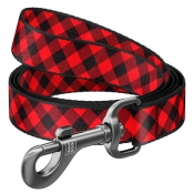 Повідець WAUDOG Nylon, "Шотландка червона", Ш 20 мм, Дл 122 см, M (арт 4853)