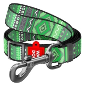 Повідець WAUDOG Nylon, "Етно зелений", регульований, Ш 15 мм, Дл 152-183 см, S (арт 5362)