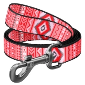 Повідець WAUDOG Nylon, "Етно Червоний", Ш 20 мм, Дл 122 см, M (арт 4670)