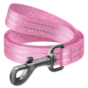 Поводок WAUDOG Re-cotton светоотражающий, Ш 15 мм, Дл 200 см, розовый, S (арт 03047)