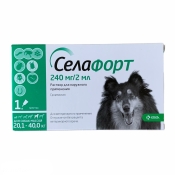 Selafort капли на холку для собак от блох, клещей и гельминтов от 20,1 до 40 кг (арт 150863)