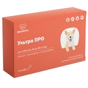 Ультра ПРО капли от блох и клещей для собак весом 10-25 кг 1 пипетка по 2 мл (арт 003524)