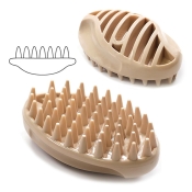 DoggyMan Rubber Brush щетка для собак и кошек с короткой шерстью силиконовая бежевая L (арт 83192)