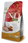 Farmina Cat N&D Quinoa Grain Free Quail & Coconut Skin & Coat Adult сухой беззерновой корм для взрослых котов для здоровья кожи и шерсти с мясом перепела и кокосом