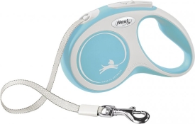 Flexi поводок-рулетка для мелких пород собак New Comfort лента S Голубой (арт CF10T5.251.HBL.20)