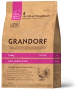 Grandorf Turkey Adult Medium & Maxi сухий гіпоалергенний корм для дорослих собак середніх та великих порід з м’ясом індички