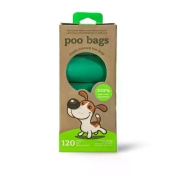 Poo Bags Apple одноразовые пакеты для уборки за животными с ароматом яблока 120 шт 8 рулонов по 15 пакетиков (арт 20220500)