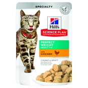 HILL'S SP Cat Adult Perfect Weight Chicken влажный корм для кошек для поддержания оптимального веса с курицей в соусе 85 г (арт 10033LW)