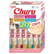 INABA Cat Churu Mousse Seafood Varieties лакомство для кошек сливочный мусс в стеках разновидности вкусов с морепродуктами 280 г (арт EU126)