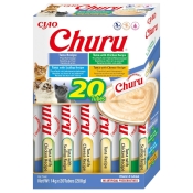 INABA Cat Churu Mousse Tuna Varieties лакомство для кошек сливочный мусс в стеках разновидности вкусов с тунцем 280 г (арт EU124)