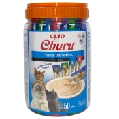 INABA Cat Churu Mousse Tuna Varieties лакомство для кошек сливочный мусс в стеках разновидности вкусов с тунцем 700 г (арт EU151)