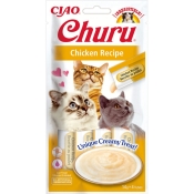 INABA Cat Churu Mousse With Chicken лакомство для кошек сливочный мусс в стиках с курицей 56 г (арт EU103)