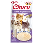 INABA Cat Churu Mousse With Chicken&Shrimps лакомство для кошек сливочный мусс в стиках с курицей и креветками 56 г (арт EU108)
