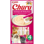 INABA Cat Churu Mousse With Tuna & Shrimps лакомство для кошек сливочный мусс в стиках с тунцем и креветками 56 г (арт EU115)