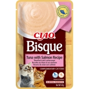 INABA Cat Ciao Bisque Puree With Tuna & Salmon лакомство для кошек пюре с тунцем и лососем 40 г (арт EU852)