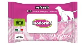 Inodorina Everyday Aloe Vera вологі серветки для всіх типів шерсті для котів собак та кроликів з ароматом алое вера 110 шт (арт 230.0120.005)