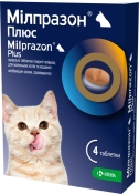 KRKA Milprazon Plus таблетка от гельминтов для маленьких котов и котят весом до 4 кг 1 шт. (арт 180705)