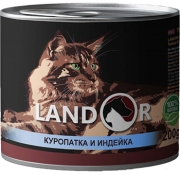 Landor Game And Turkey For Cats влажный корм для взрослых котов 0.2 кг (арт КВ-3)