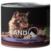 Landor Senior Cats Calf And Herring влажный корм для пожилых котов 0.2 кг (арт КВ-6)