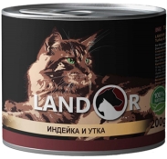 Landor Turkey And Duck For Cats влажный корм для взрослых котов 0.2 кг (арт КВ-2)