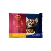 Lovely Hunter Cat Adult Set Pouches Chicken & Beef And Chicken & Tuna набор влажных кормов для взрослых котов с мясом курицы, говядины и тунца 340 г (арт LHU47940)