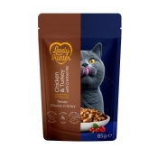Lovely Hunter Cat Sterilised Adult Pouches Chicken & Turkey With Cranberry влажный корм для взрослых стерилизованных котов с мясом курицы и индейки с клюквой 85 г (арт LHU70473)
