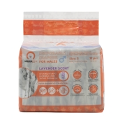 Misoko&Co Disposable Diapers For Male Dogs With Charcoal Moisture Indicator Lavender Scent одноразові підгузки для кобелів малих порід з вугіллям, індикатором вологості та ароматом лаванди S 12 шт. (арт SHAMSK63043)