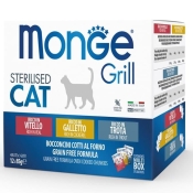Monge Cat Grill Mix Sterilised влажный корм для котов стерилизованных петушок/форель/телятина 1.02 кг (арт 70017527)
