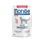 Monge Monoprotein Sterilised Manzo влажный беззерновой корм для стерилизованных котов 85 г (арт 70013741)