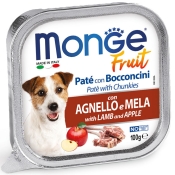 Monge Dog Fruit Lamb & Apples влажный корм для собак с ягненком и яблоком 100 г (арт 70013222)