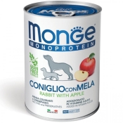 Monge Dog Fruit Monoprotein Rabbit & Apples влажный беззерновой корм для собак с кроликом и яблоками 400 г (арт 70014328)