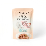 Natural Kitty Chunk in Gravy Chicken with Salmon влажный корм для кошек кусочки курицы и лосося в соусе 85 г (арт NKS240801)