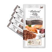 Natural Kitty Creamy Treats Chicken, Liver & Flaxseed кремовое лакомство для кошек с курицей, печенью и семенами льна 4х12 г (арт  SNK22103)