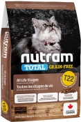 Nutram T22 Turkey & Chiken беззерновой сухой корм для кошек 5.4 кг (арт T22_(5.4kg))
